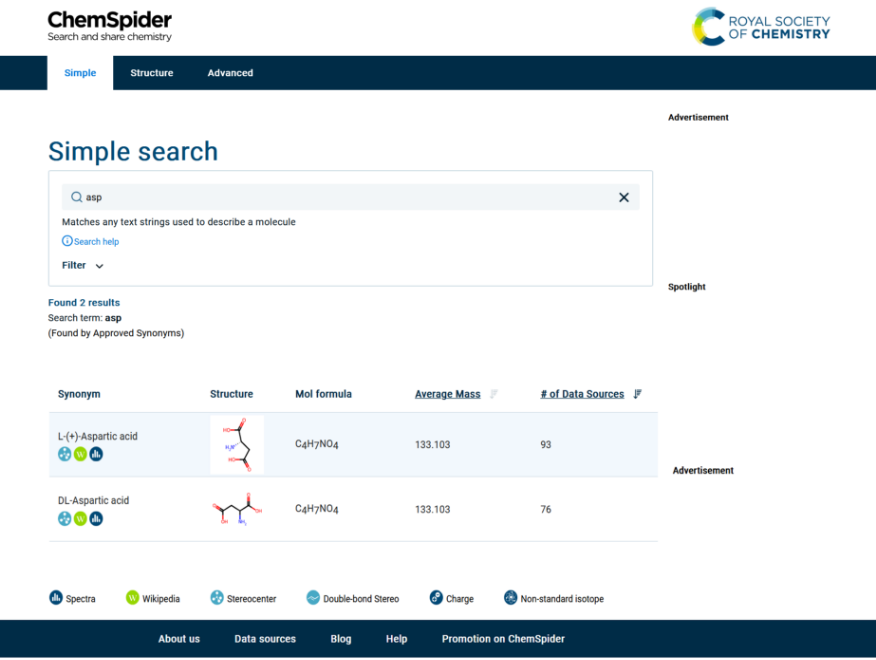 Chemspider Website