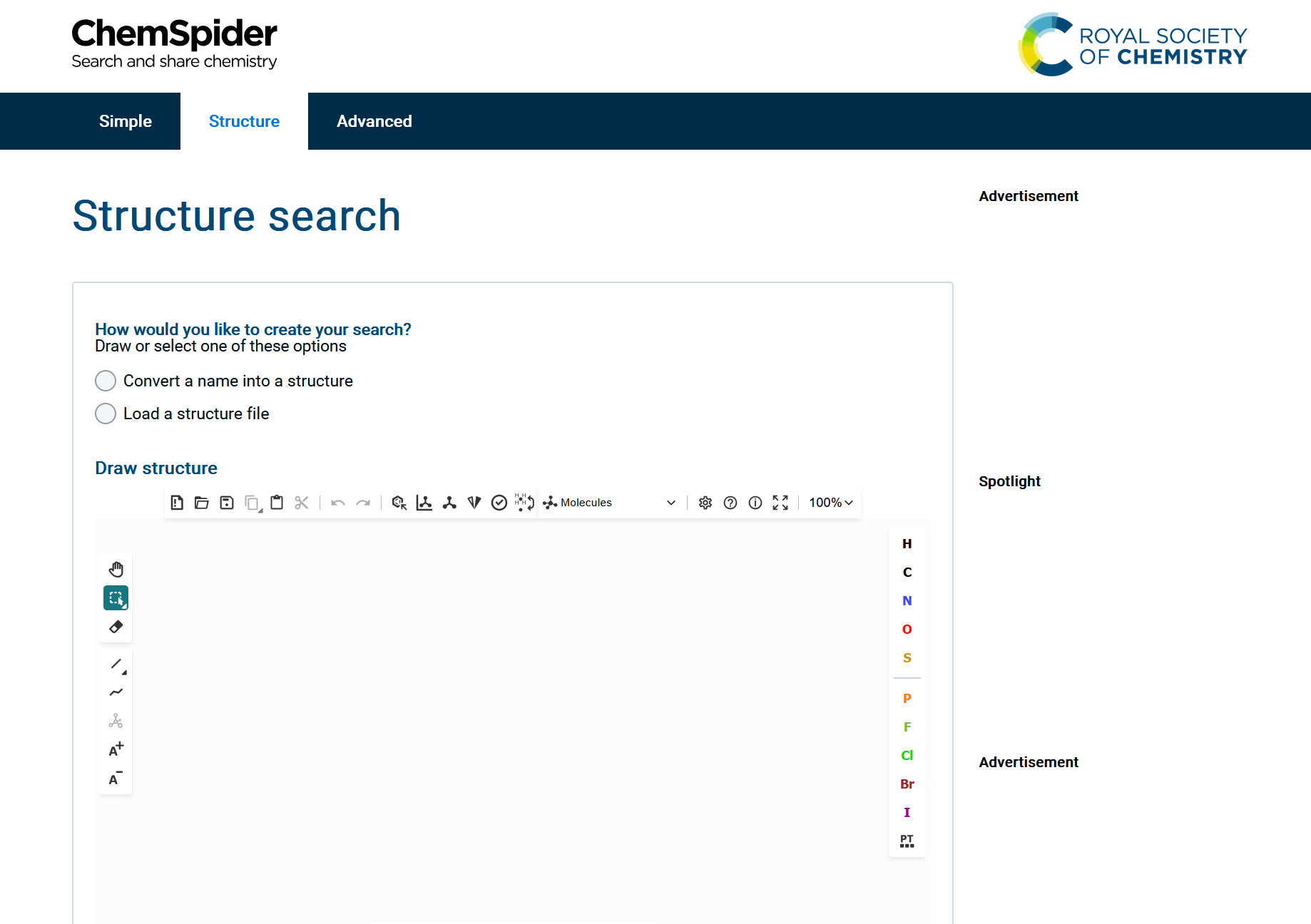 Chemspider Website